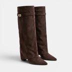 Women's Knee High Boots with Flap Detail and Block Heel SnugBubs Australia