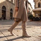 Women's Knee High Boots with Side Zip and Round Toe