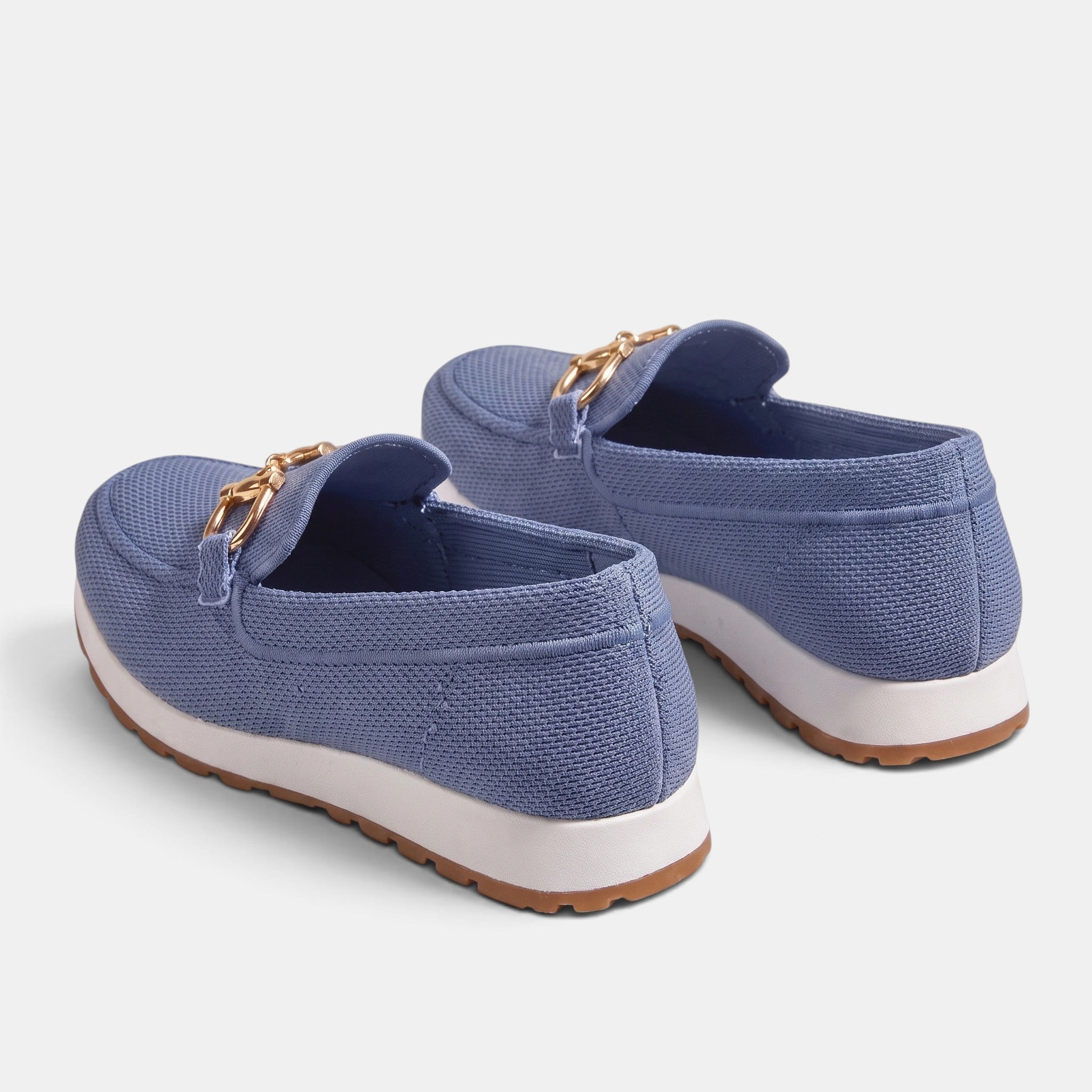 Women's Loafers with Slip On Design and Buckle Detail