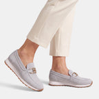 Women's Loafers with Slip On Design and Buckle Detail