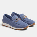 Women's Loafers with Slip On Design and Buckle Detail
