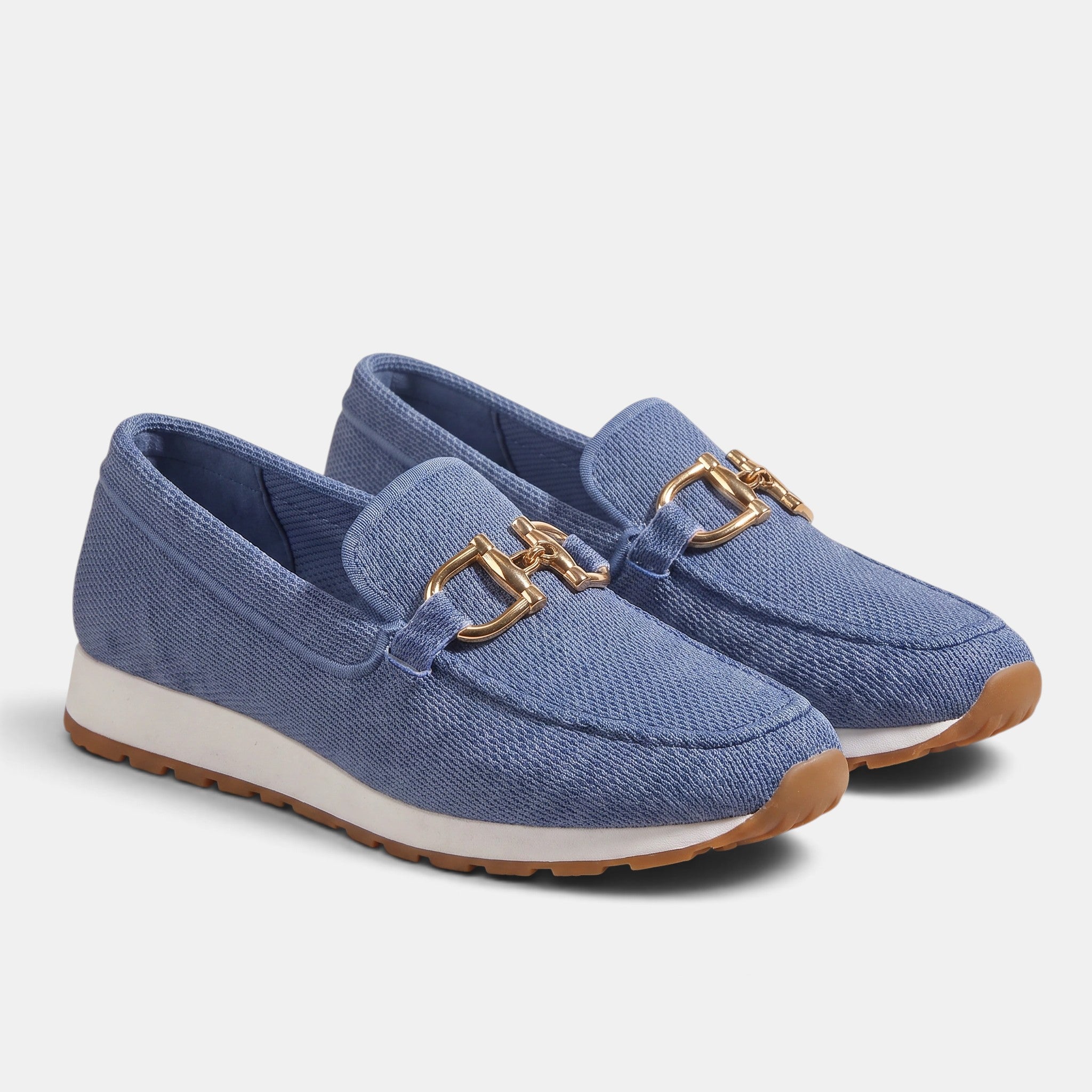 Women's Loafers with Slip On Design and Buckle Detail
