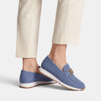 Women's Loafers with Slip On Design and Buckle Detail