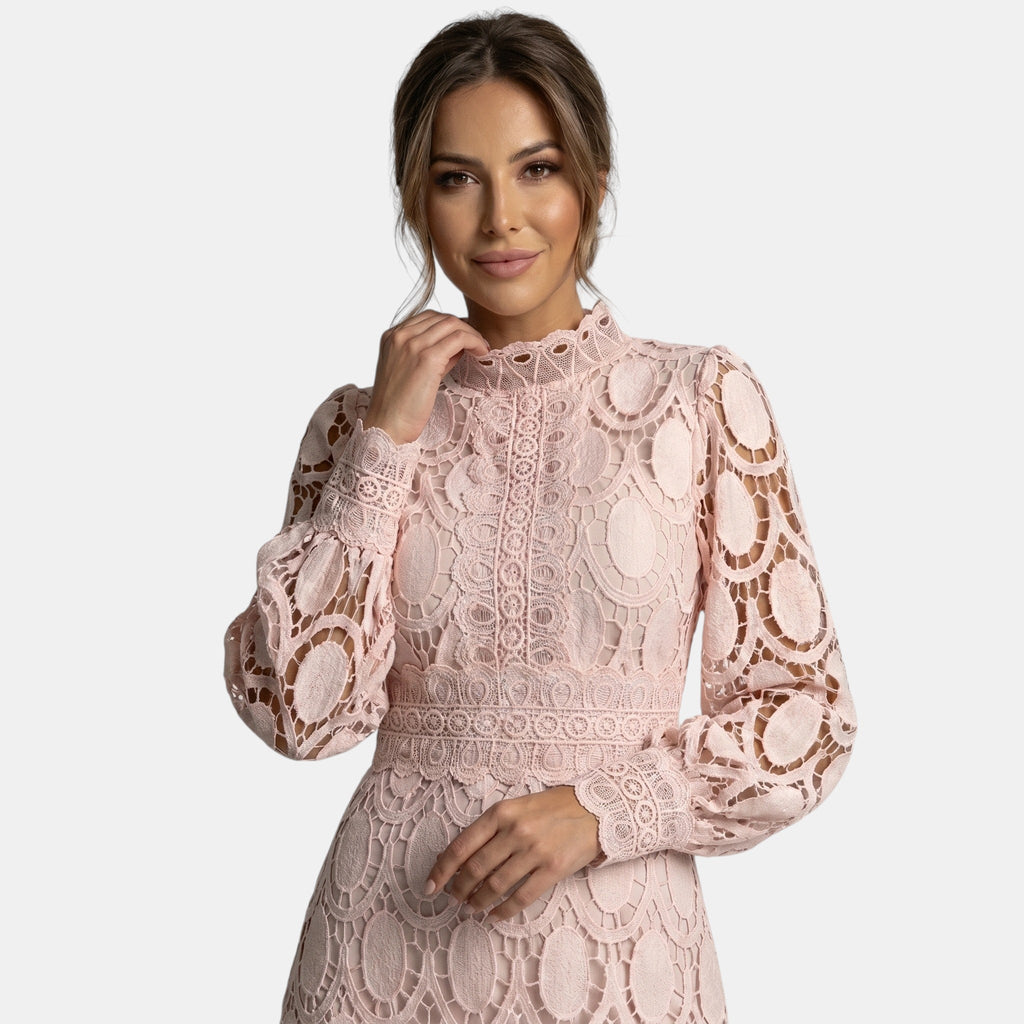 Women's Long Sleeve Lace Midi Dress SnugBubs Australia