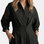 Women's Long Sleeve Shirt Dress Belted A Line Midi Dress SnugBubs Australia