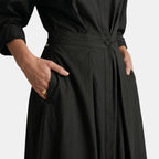 Women's Long Sleeve Shirt Dress Belted A Line Midi Dress SnugBubs Australia