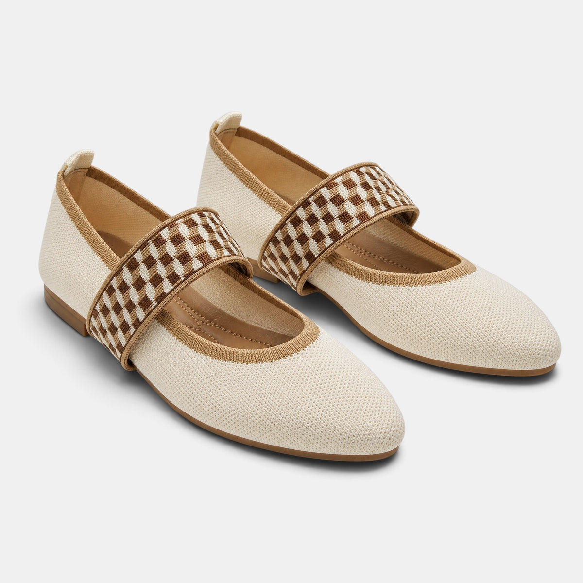 Women's Mary Jane Flats with Pointed Toe and Elastic Strap