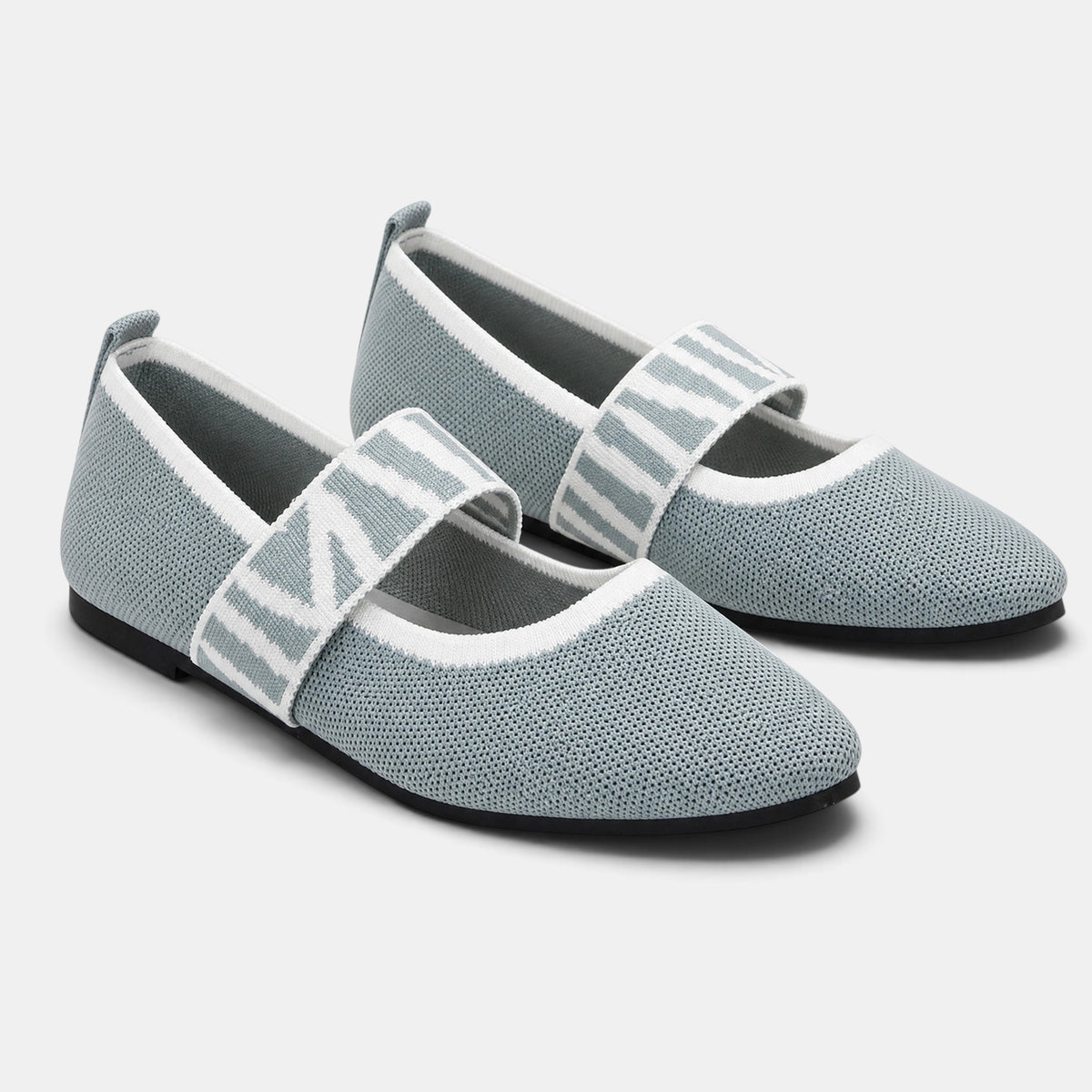 Women's Mary Jane Flats with Pointed Toe and Elastic Strap