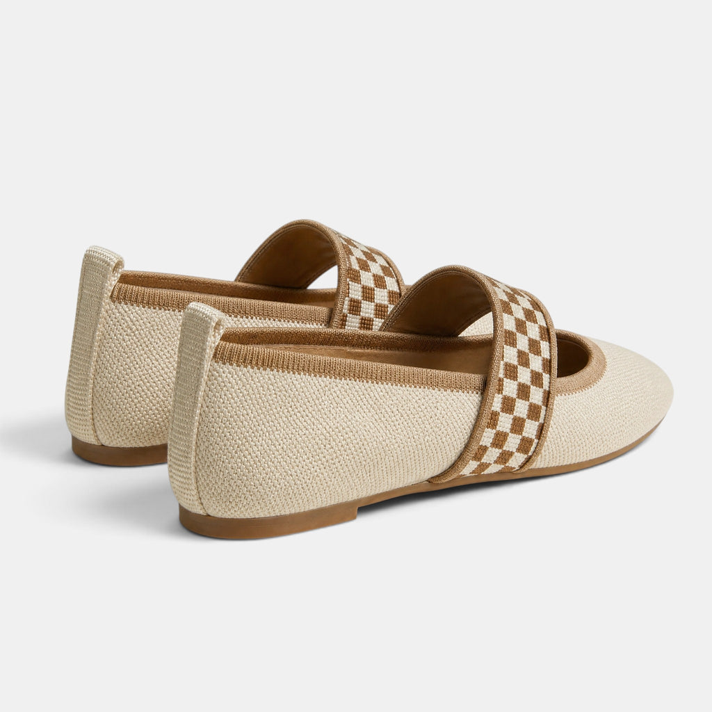Women's Mary Jane Flats with Pointed Toe and Elastic Strap