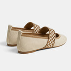 Women's Mary Jane Flats with Pointed Toe and Elastic Strap
