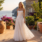 Women's Maxi Dress with Ruched Bodice and Spaghetti Straps