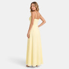Women's Maxi Dress with Spaghetti Straps and Corset Bodice