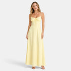 Women's Maxi Dress with Spaghetti Straps and Corset Bodice