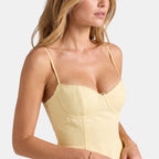 Women's Midi Dress with Spaghetti Straps and Pleated Skirt