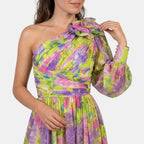 Women's One Shoulder Floral Maxi Dress Elegant Occasion Wear SnugBubs Australia