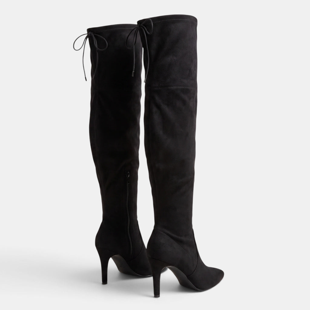 Women's Over the Knee Boots with Pointed Toe Zip Closure and High Heel
