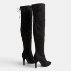 Women's Over the Knee Boots with Pointed Toe Zip Closure and High Heel