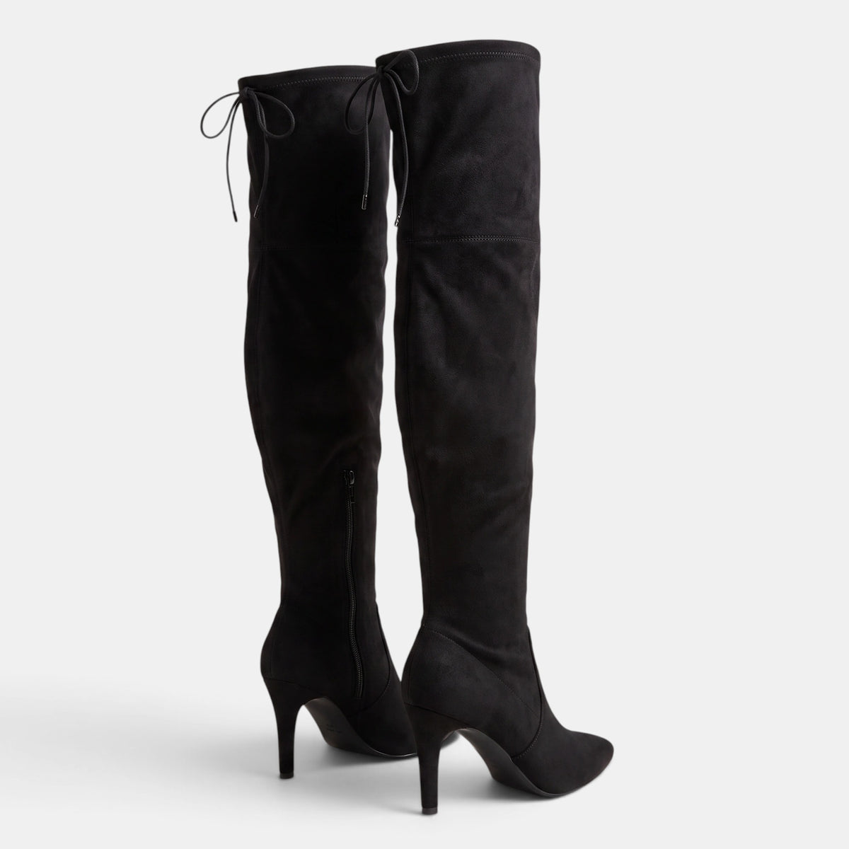 Women's Over the Knee Boots with Pointed Toe Zip Closure and High Heel
