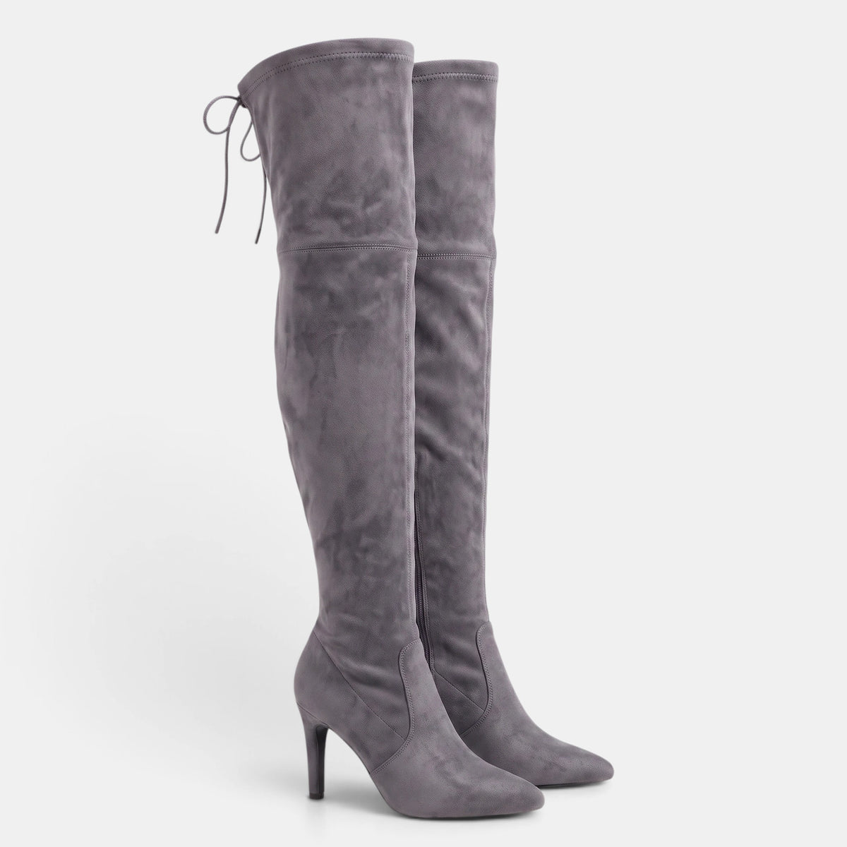 Women's Over the Knee Boots with Pointed Toe Zip Closure and High Heel