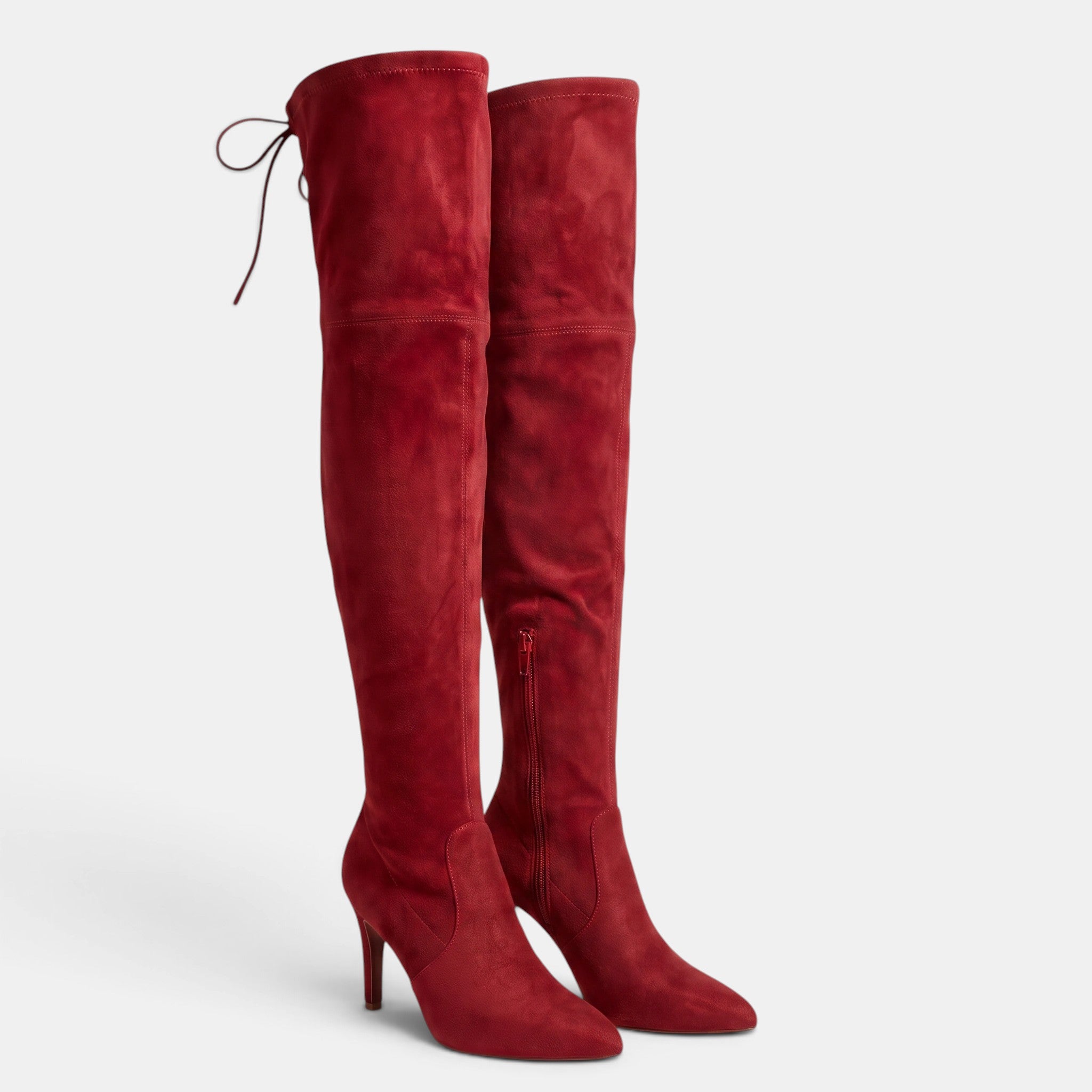 Women's Over the Knee Boots with Pointed Toe Zip Closure and High Heel