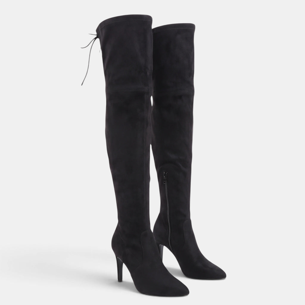 Women's Over the Knee Boots with Pointed Toe Zip Closure and High Heel