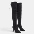 Women's Over the Knee Boots with Pointed Toe Zip Closure and High Heel