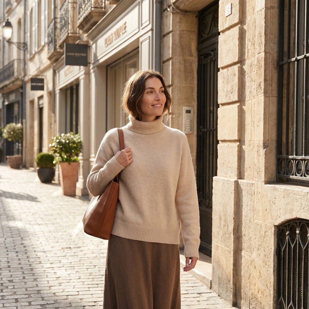 Women's Oversized Turtleneck Sweater for Elegant Style SnugBubs Australia