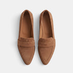 Women's Penny Loafers with Apron Toe and Slip On Design