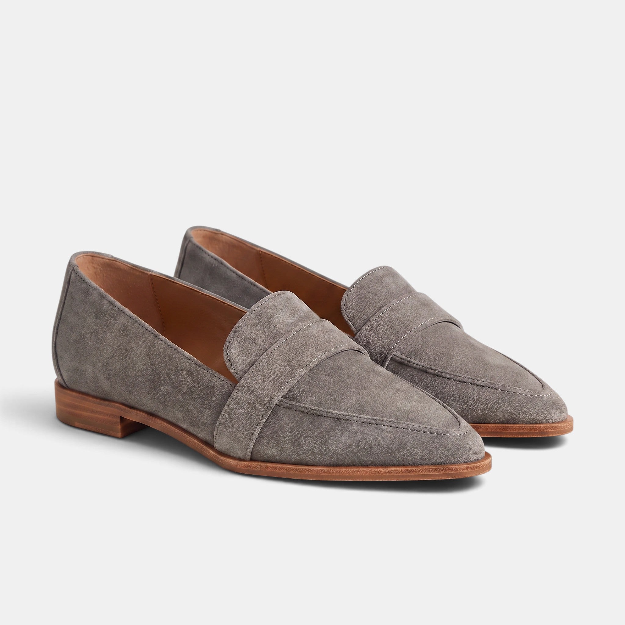 Women's Penny Loafers with Apron Toe and Slip On Design