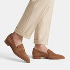 Women's Penny Loafers with Apron Toe and Slip On Design