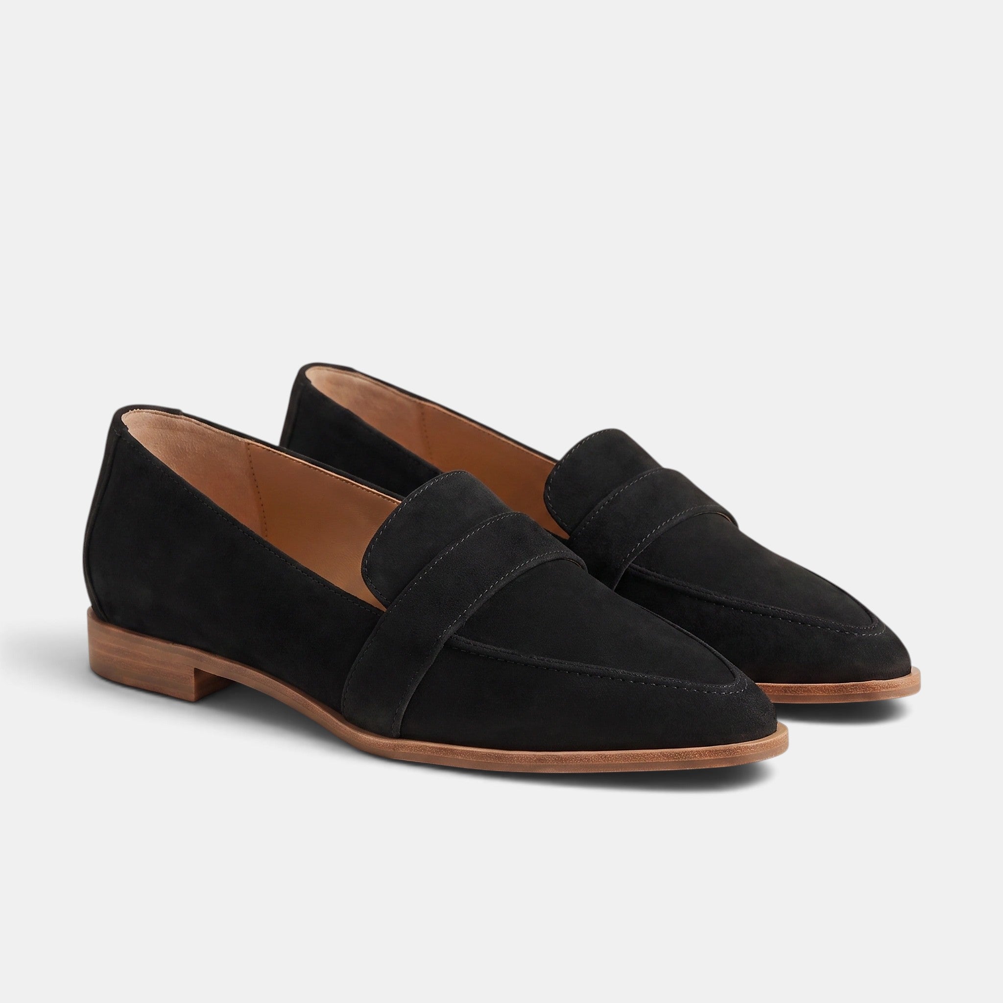 Women's Penny Loafers with Apron Toe and Slip On Design