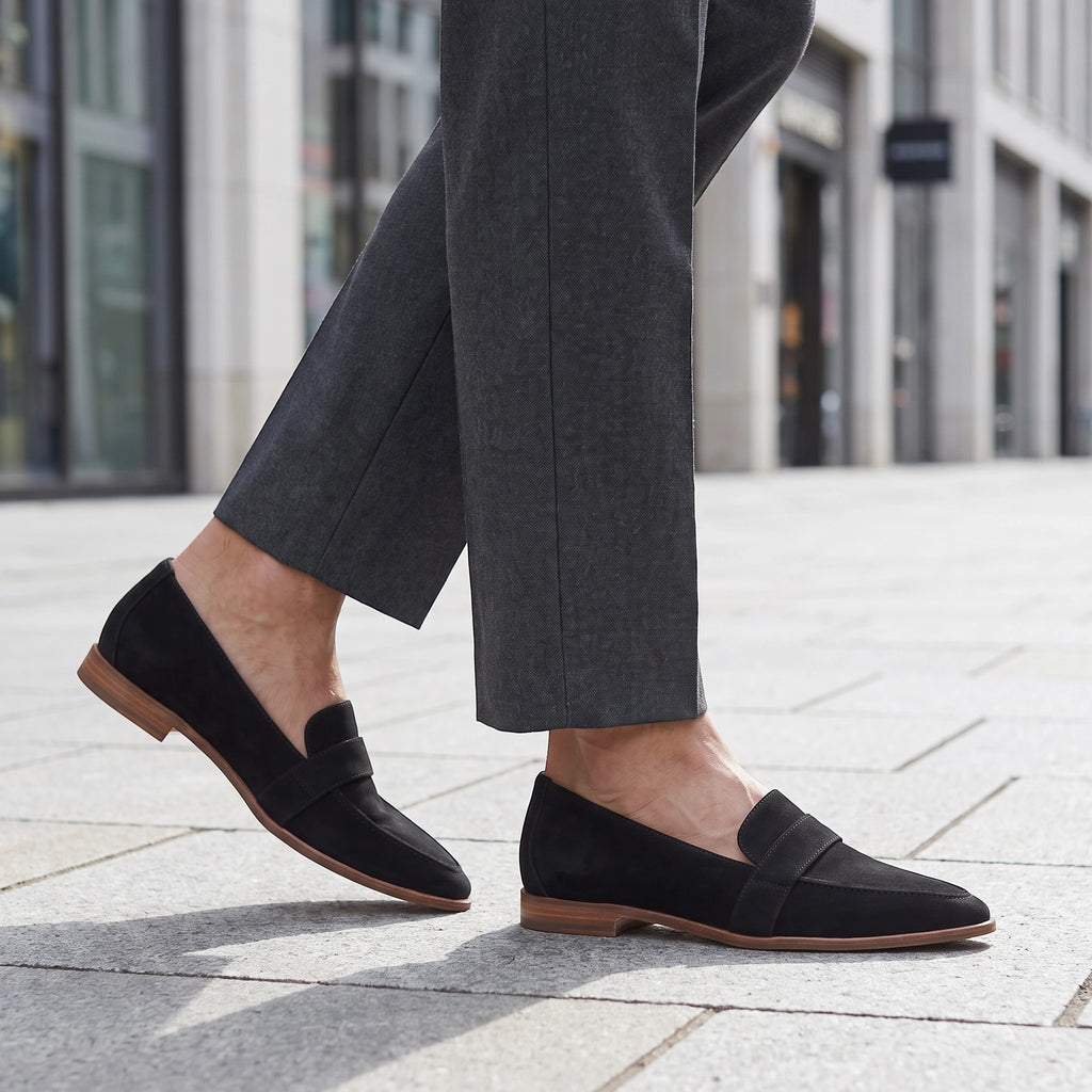 Women's Penny Loafers with Apron Toe and Slip On Design