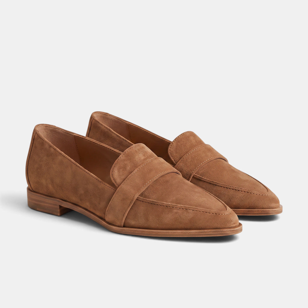Women's Penny Loafers with Apron Toe and Slip On Design
