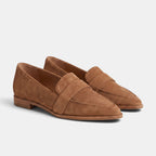 Women's Penny Loafers with Apron Toe and Slip On Design