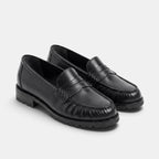 Women's Penny Loafers with Slip On Design and Chunky Sole