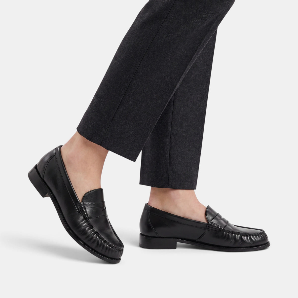 Women's Penny Loafers with Slip On Design and Chunky Sole
