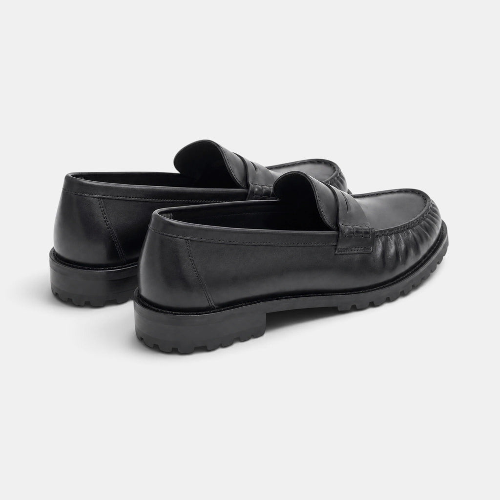 Women's Penny Loafers with Slip On Design and Chunky Sole