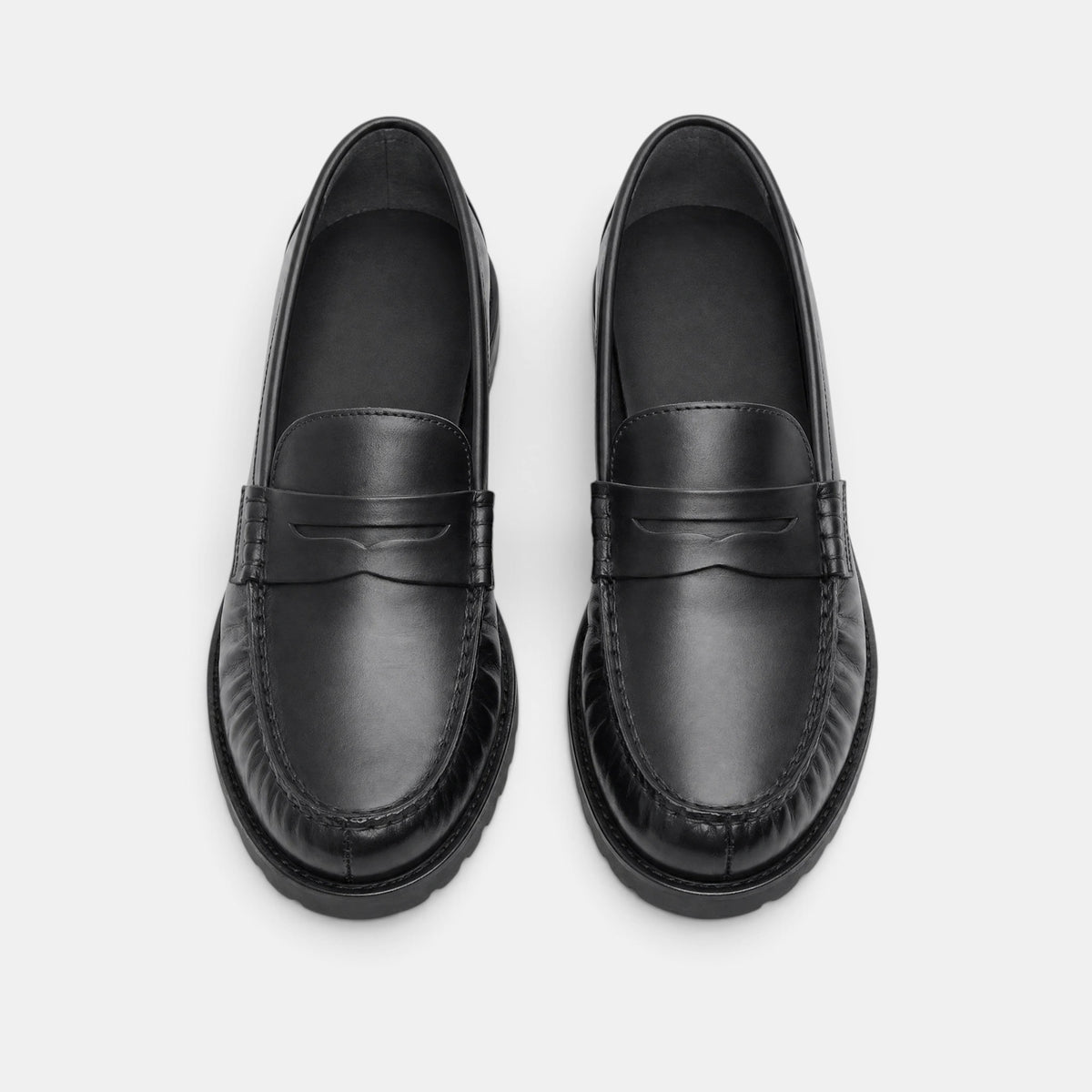 Women's Penny Loafers with Slip On Design and Chunky Sole