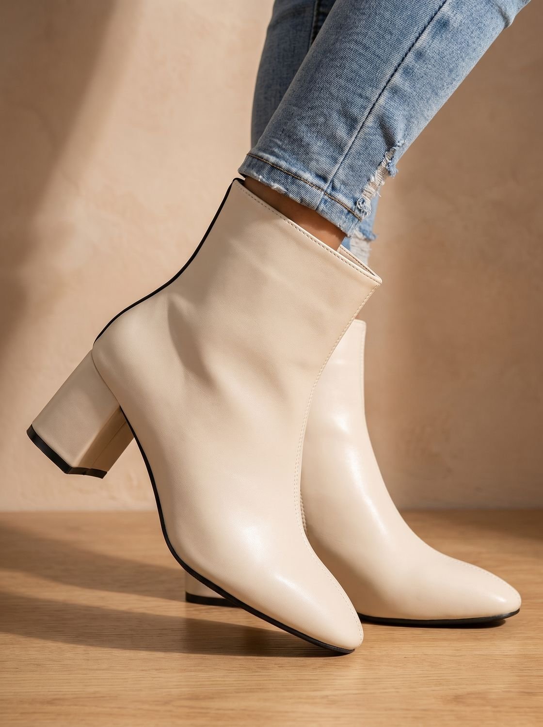 Pointed-Toe Block-Heel Side-Zip Ankle Boots for Women