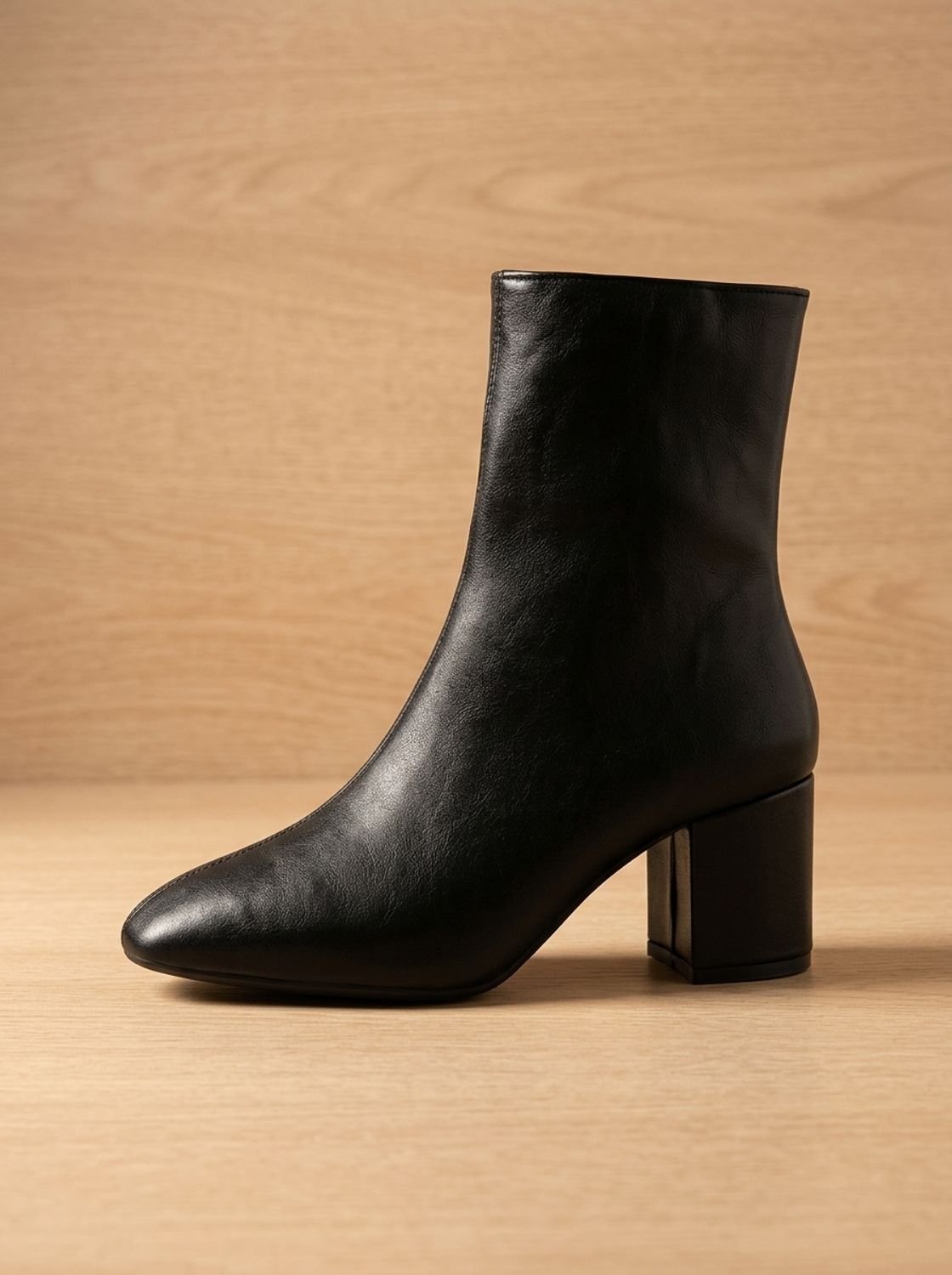Pointed-Toe Block-Heel Side-Zip Ankle Boots for Women