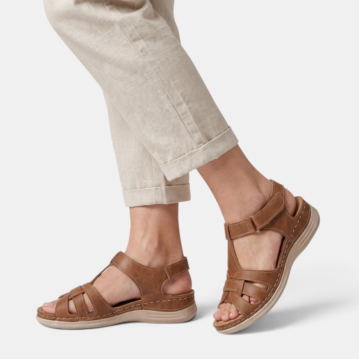Women's Sandals with Adjustable Strap and Open Toe