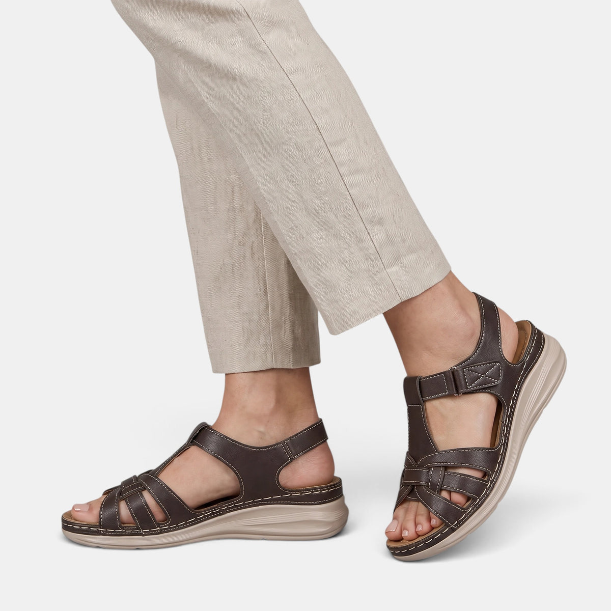 Women's Sandals with Adjustable Strap and Open Toe