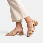 Women's Sandals with Buckle Strap and Low Heel