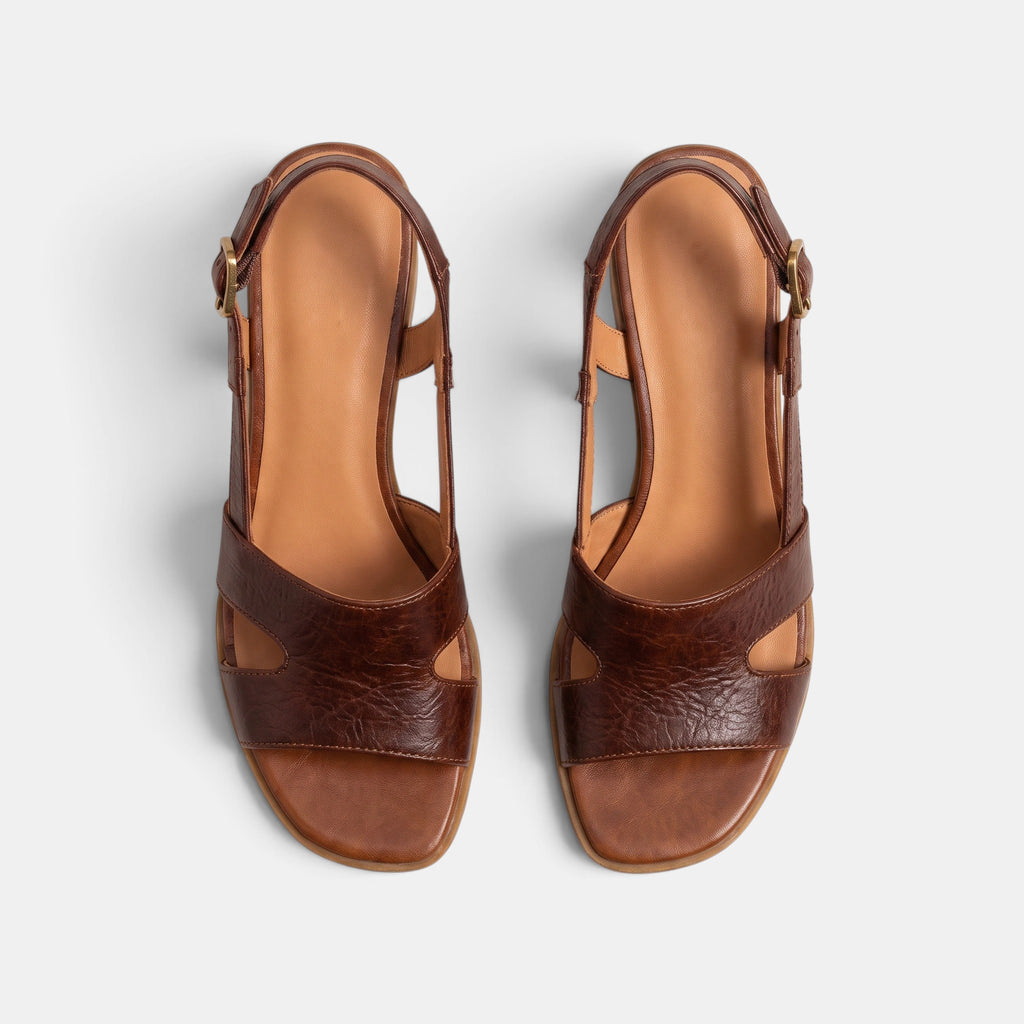Women's Sandals with Buckle Strap and Low Heel