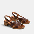 Women's Sandals with Buckle Strap and Low Heel