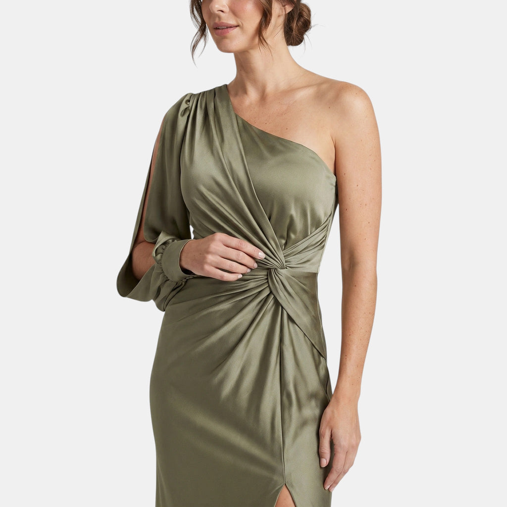 Women's Satin Maxi Dress Elegant Evening Gown SnugBubs Australia