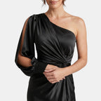 Women's Satin Maxi Dress Elegant Evening Gown SnugBubs Australia
