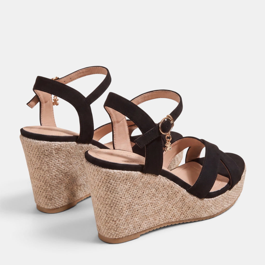 Women's Wedge Sandals with Ankle Strap and Open Toe