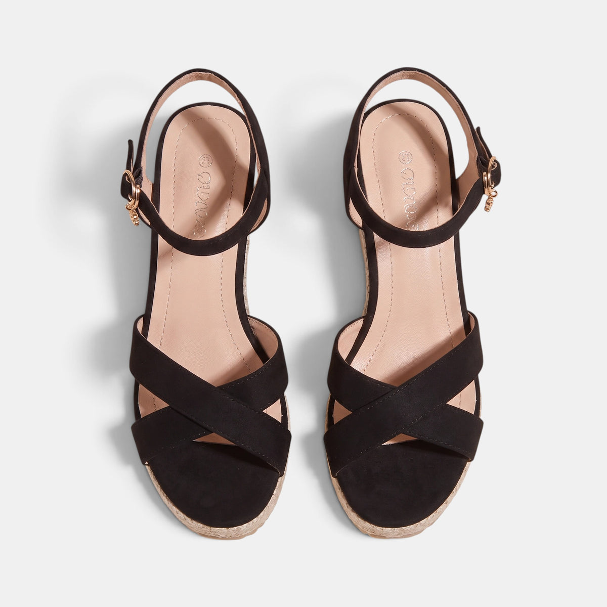 Women's Wedge Sandals with Ankle Strap and Open Toe