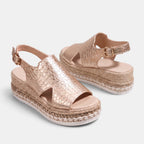 Women's Wedge Sandals with Open Toe and Ankle Strap